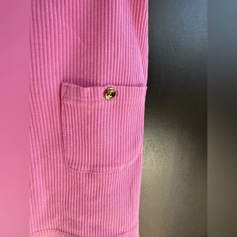 Crewcuts Ribbed Pink Dress with White Trim • 3